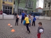 Kindersonntag am 14.04.2013 auf dem Marktplatz in Jena - Eine Gemeinschaftsveranstaltung des Stadtmuseums Jena und der Kinder und Jugend Fußballstiftung Jena anläßlich der Sonderausstellung im Stadtmuseum "Eine Liebe im Osten." Fußball in Jena.